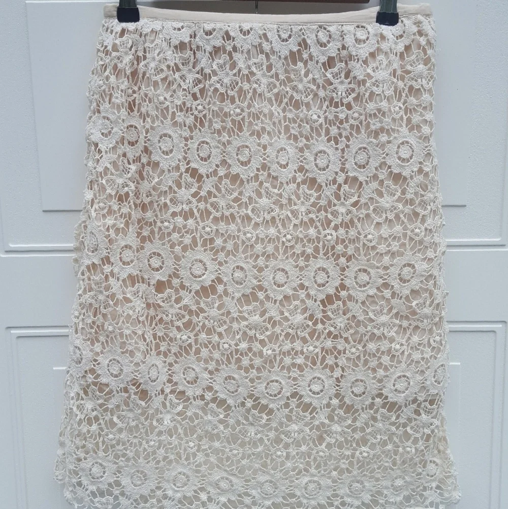 Solitaire Crochet Skirt Cream Size Small